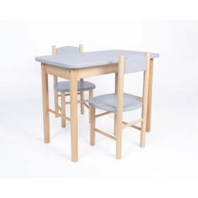 Komplet stół i krzesła Simple - szary