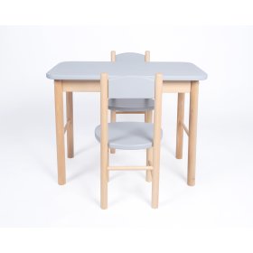 Komplet stół i krzesła Simple - szary, Drewnopol