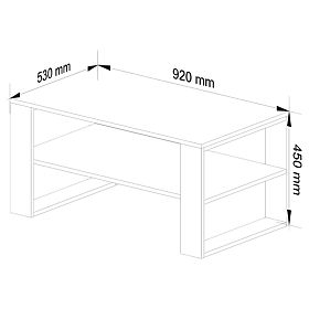 STOLIK KAWOWY ALEX DĄB SONOMA / CZARNY