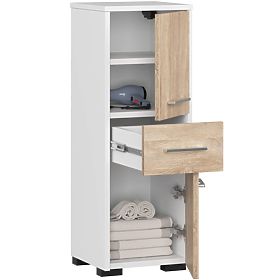 SZAFKA ŁAZIENKOWA FIN SŁUPEK 30 2D 1SZ 85cm PK BIAŁA / SONOMA