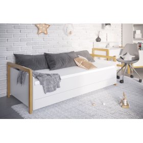 Łóżko z oparciem Viktor 180 x 80 - białe, All Meble
