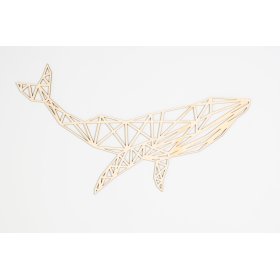 Drewniany obraz geometryczny - Wieloryb - różne kolory, Elka Design