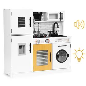 Duża drewniana kuchnia dla dzieci + dźwięki i światła ECOTOYS, EcoToys