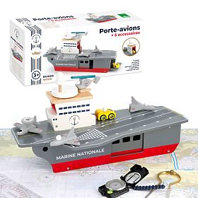 Vilac Drewniany lotniskowiec z akcesoriami, Vilac