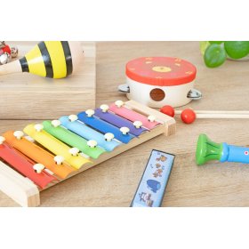 Xylophonic - Zestaw 7 drewnianych instrumentów muzycznych, Ourbaby