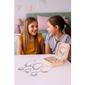 Zestaw do tworzenia bransoletek, naszyjników, zawieszek, koralików 66 elementów + organizer i torba, MULTISTORE
