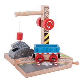 Żuraw kolejowy Bigjigs ze żwirem